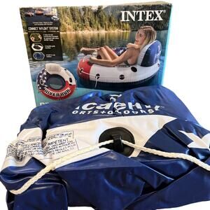 Intex River Run 1 One Person Lounge Inflatable River Floating Tube 53in NEW USA